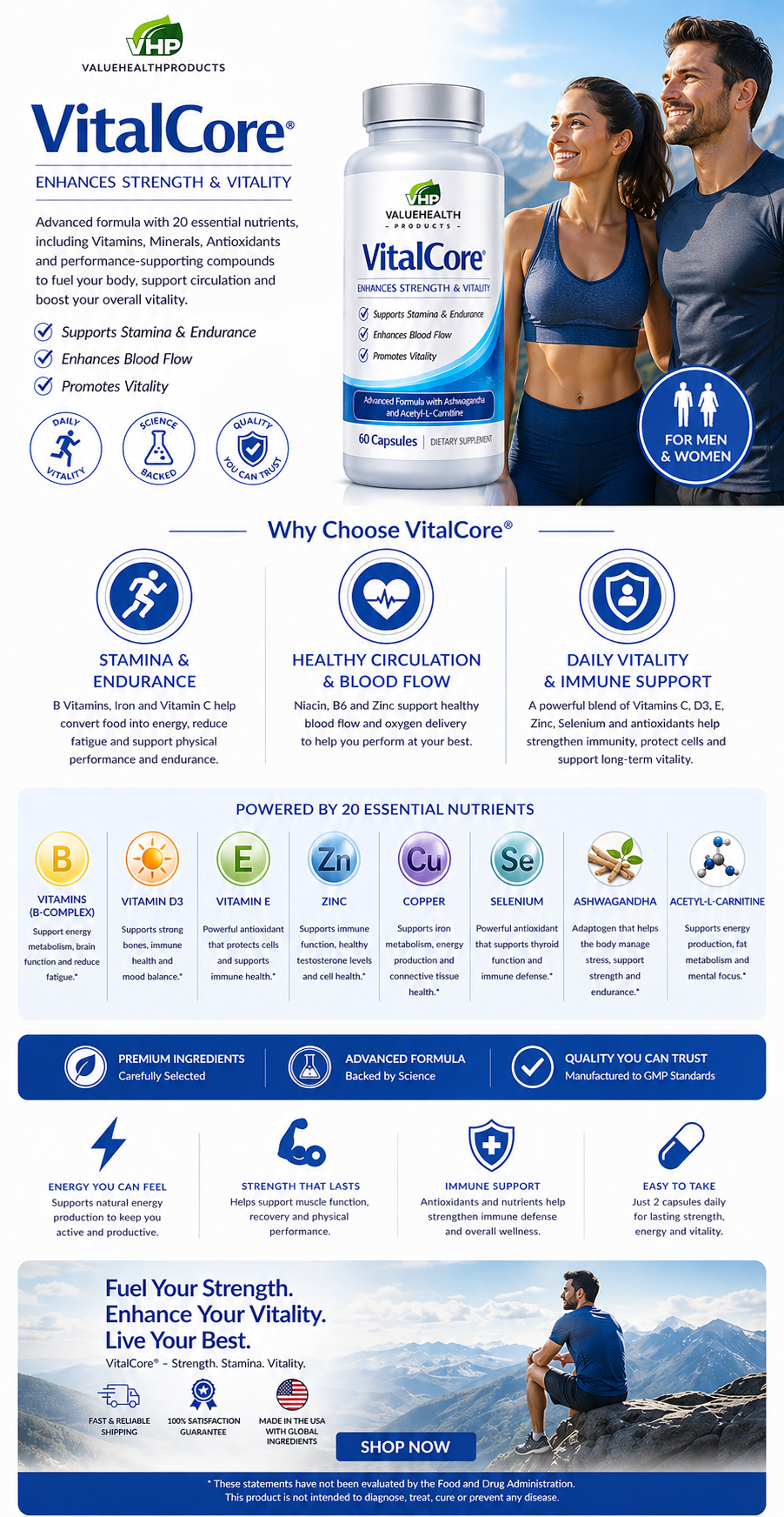 VitalCore™ – Advanced Strength, Energy & Vitality Formula